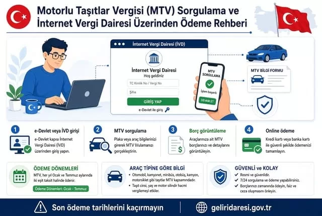 Motorlu Taşıtlar Vergisi (MTV) Sorgulama ve İnternet Vergi Dairesi Üzerinden Ödeme Rehberi